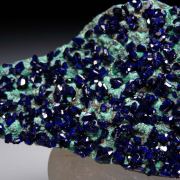 Azurite, Chlorargyrite on Malachite