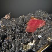 Rhodochrosite with Acanthite, Native Silver, Sphalerite , Chalcopyrite etc.