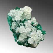 Dioptase, calcite
