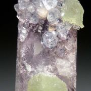 Prehnite, Analcime on Quartz