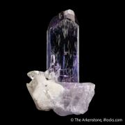 Zoisite var. Tanzanite on Diopside