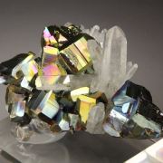 new find - iridescent PYRITE, QUARTZ