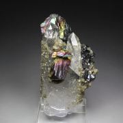 iridescent ARSENOPYRITE, QUARTZ