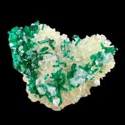 Dioptase, calcite