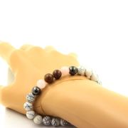Ruby from Mogok, Burma, Myanmar + Rose Quartz + Hematite + Howlite Bracelet 8 mm Beads.