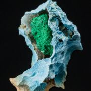 Malachite in Plancheite cast
