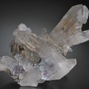 Fluorite on Quartz with Calcite