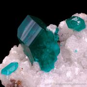 Dioptase on Calcite
