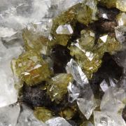 gem ADAMITE, CALCITE