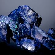 Azurite with Malachite - curved faces