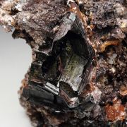GOETHITE pseudomorph/epimorph after SELENITE, CALCITE