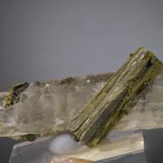 Epidote  (doubly terminated) on Quartz (doubly terminated)
