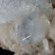 Beryl var Aquamarine on Albite