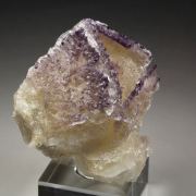 new find - FLUORITE incrustations on skeletal CALCITE, GYPSUM