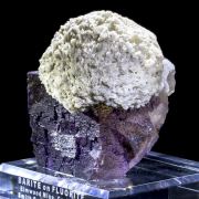 Huge Elmwood Barite Ball on Fluorite