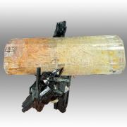 Beryl var. goshenite, tourmaline