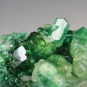 very rare -  GARNET var. GROSSULAR var. CHROMIAN, VESUVIANITE var. CHROMIAN