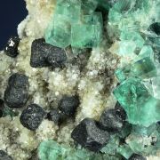 Fluorite with Galena on Quartz