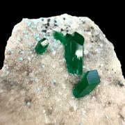 Dioptase, calcite