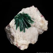 Malachite (primary) on Calcite