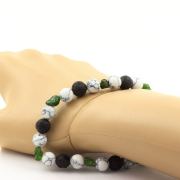 Diopside from Brazil + Lava + Howlite 8 mm beads Bracelet.
