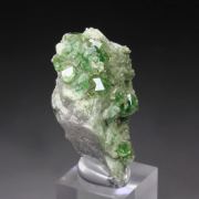 gem GARNET var. GROSSULAR with GREEN CHROMIAN PHANTOMS, DIOPSIDE
