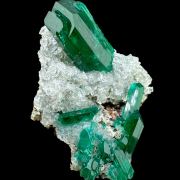 Dioptase, quartz
