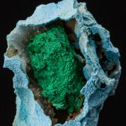 Malachite in Plancheite cast