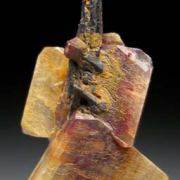 Feldspar var. 'Moonstone' on Aegerine