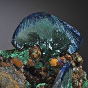 Azurite - bladed crystals altering to Malachite