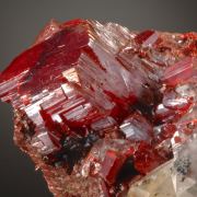 Realgar with Calcite- gemmy crystals