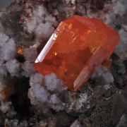 Wulfenite with Fluorite and Calcite