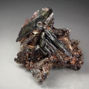 GOETHITE pseudomorph/epimorph after SELENITE, CALCITE