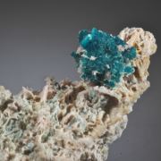 Caledonite with Phosgenite, Leadhillite?