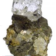 Fluorite, pyrrothite, calcite