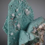 Rosasite on Malachite ps. after Azurite crystals