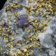 Gold with Cinnabar and Quartz