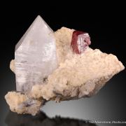Cinnabar and Quartz on Dolomite (fl)