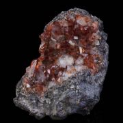 Rhodochrosite with Fluorite on Quartz