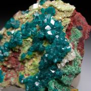 Calcite, Dioptase, Duftite