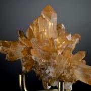 Quartz - red crystals enclosing Hematite