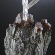 Andradite and Quartz on Hedenbergite