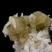 Scheelite, Fluorapatite and Quartz on Pyrite