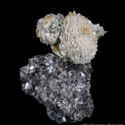 Stokesite with Cookeite on Lepidolite (illustrated)