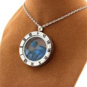 Raw neon blue Apatite necklace.