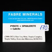 Pyrite with Sphalerite and Calcite