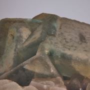 Fluorite - zoned crystals on Quartz