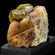 Large Sulphur Crystals on Aragonite