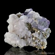 Fluorite with Calcite and Pyrite