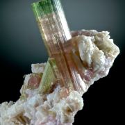 Elbaite on Lepidolite and Cleavelandite